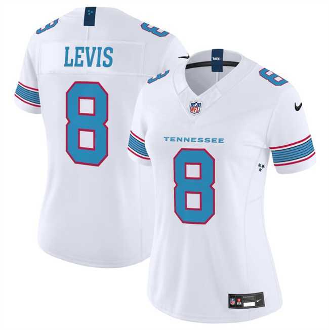 Womens Tennessee Titans #8 Will Levis White 2026 F.U.S.E. Vapor Limited Stitched Jersey Dzhi->tennessee titans->NFL Jersey