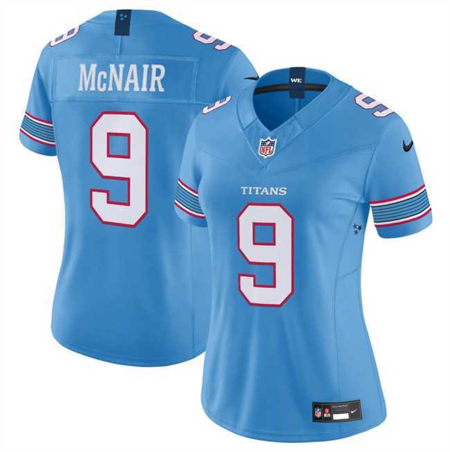 Womens Tennessee Titans #9 Steve McNair Light Blue 2026 F.U.S.E. Vapor Limited Stitched Jersey Dzhi->tennessee titans->NFL Jersey