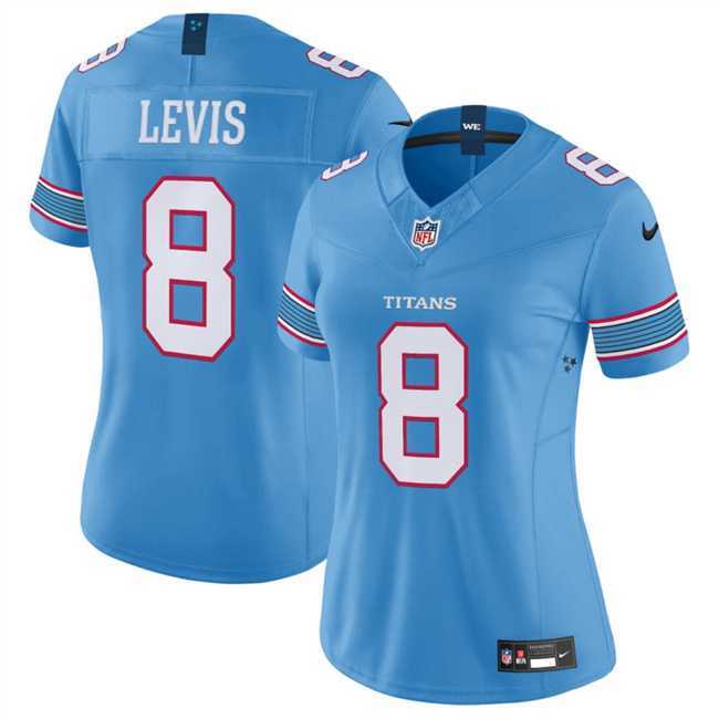 Womens Tennessee Titans #8 Will Levis Light Blue 2026 F.U.S.E. Vapor Limited Stitched Jersey Dzhi->tennessee titans->NFL Jersey