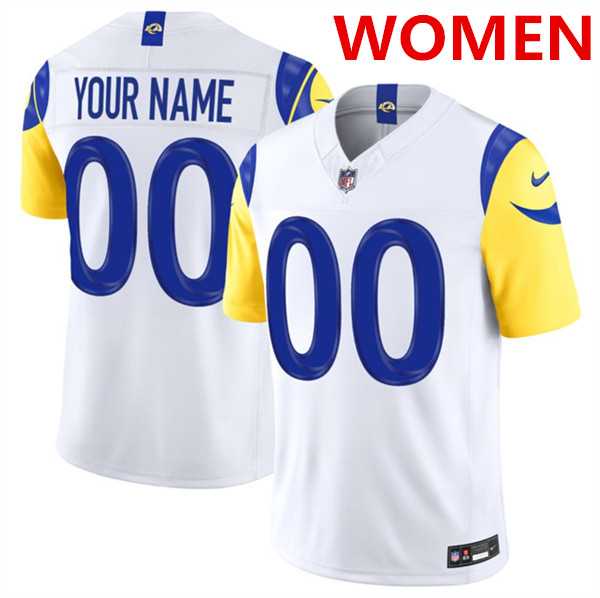 Womens Los Angeles Rams Active Player Custom White 2026 F.U.S.E. Vapor Limited Football Stitched Jersey