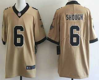 Mens New Orleans Saints #6 Tyler Shough Limited Gold Alternate Vapor Jersey->new orleans saints->NFL Jersey
