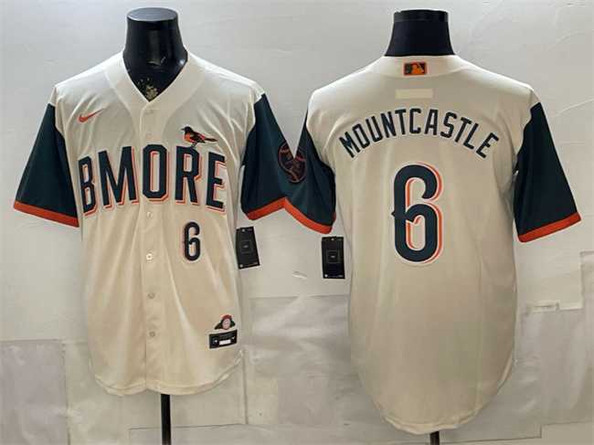 Mens Baltimore Orioles #6 Ryan Mountcastle Natural 2026 City Connect Stadium Stitched Jersey