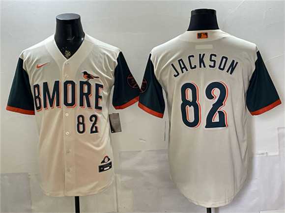 Mens Baltimore Orioles #82 Jeremiah Jackson Natural 2026 City Connect Stadium Stitched Jersey