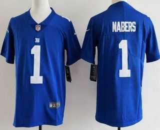 Youth New York Giants #1 Malik Nabers Limited Blue Vapor Jersey