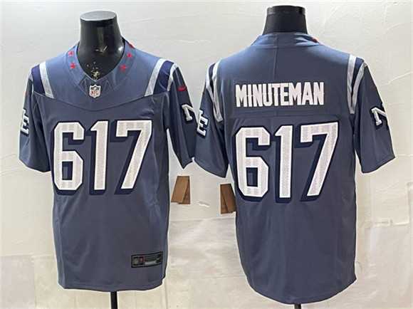 Mens New England Patriots #617 Minuteman 2025 F.U.S.E. Rivalries Vapor Limited Stitched Jersey