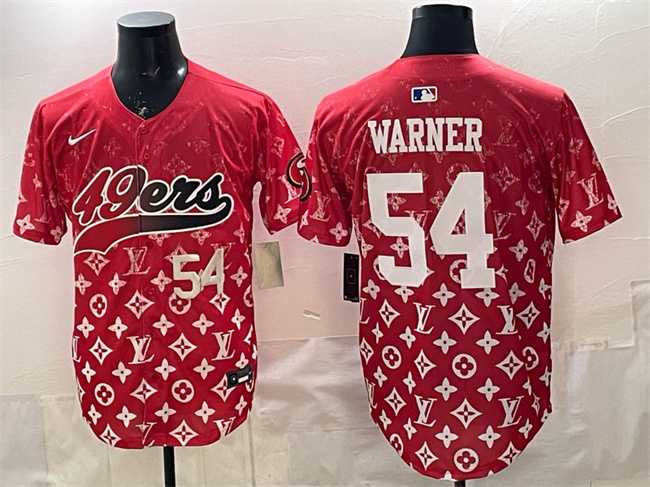 Mens San Francisco 49ers #54 Fred Warner Red Limited Stitched Baseball Jersey