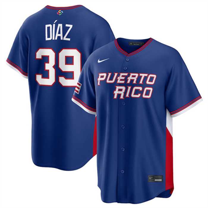 Mens Puerto Rico Baseball Customized Blue 2026 World Baseball Classic Road Stadium Stitched Jersey