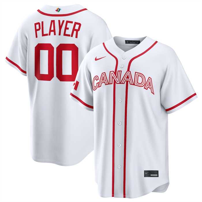 Mens Canada Baseball Active Player Custom White 2026 World Baseball Classic Home Stadium Stitched Jersey