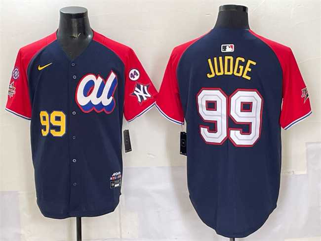Mens American League #99 Aaron Judge Navy Red Alternate 2025 All-Star With Patch Edition Limited Stitched Jersey