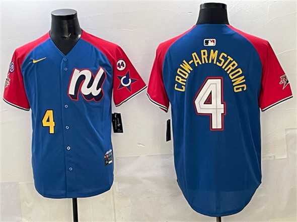 Mens National League #4 Pete Crow-Armstrong Blue Red Alternate 2025 All-Star With Patch Edition Limited Stitched Jersey