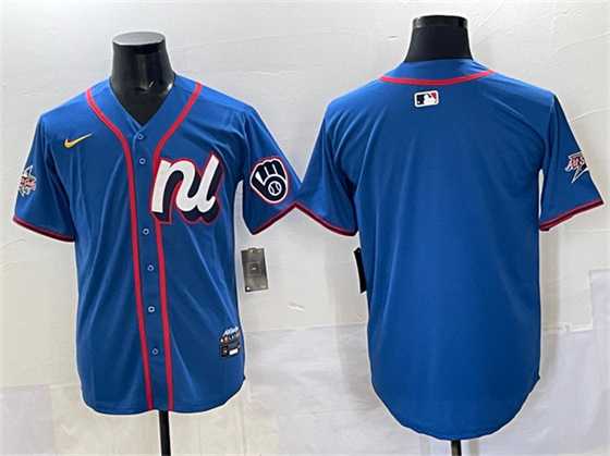 Mens Milwaukee Brewers Blank Blue 2025 All-Star Edition Limited Stitched Jersey