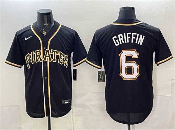 Mens Pittsburgh Pirates #6 Konnor Griffin 2026 Fashion Black Out Stitched Jersey