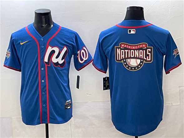Mens National League Washington Nationals Team Big Logo Blue 2025 All-Star Edition Limited Stitched Jersey