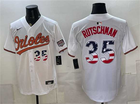 Mens Baltimore Orioles #35 Adley Rutschman White USA 250 Fourth of July Home Stitched Jersey Dzhi->baltimore orioles->MLB Jersey