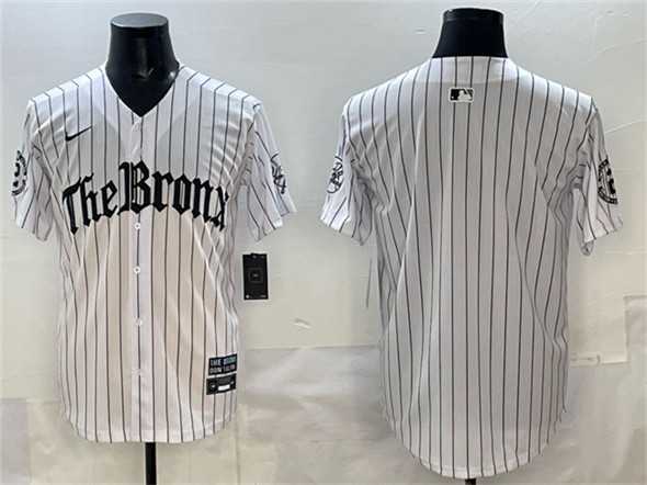 Mens New York Yankees Blank White Pinstripe Gothic Legacy Edition Vapor Premier Limited Stitched Jersey