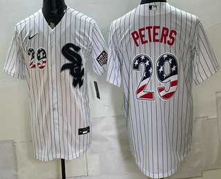 Mens Chicago White Sox #29 Tristan Peters White 2026 USA 250 Fourth of July Stitched Jersey Dzhi->chicago white sox->MLB Jersey