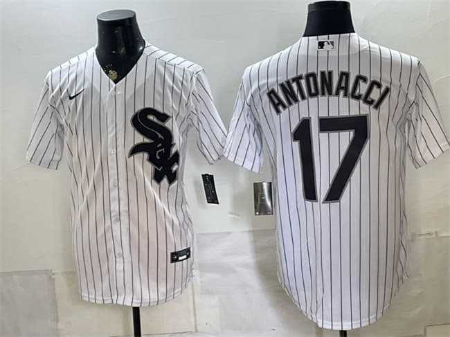 Mens Chicago White Sox #17 Sam Antonacci White Home Stitched Jersey->chicago white sox->MLB Jersey