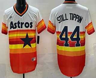 Mens Houston Astros #44 Still Tippin Orange Rainbow Cooperstown Stitched Cool Base Jersey Dzhi->houston astros->MLB Jersey