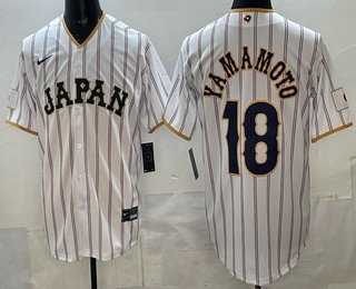 Mens Japan #18 Yoshinobu Yamamoto White 2026 World Baseball Classic Cool Base Jersey
