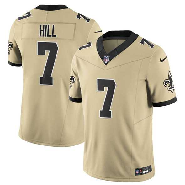 Men & Women & Youth New Orleans Saints #7 Taysom Hill Gold 2025 F.U.S.E. Alternate Vapor Limited Stitched Jersey