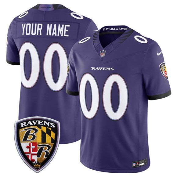 Mens Baltimore Ravens Active Player Custom Purple 2026 F.U.S.E Vapor Limited Football Stitched Jersey