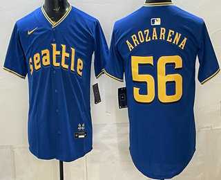 Mens Seattle Mariners #56 Randy Arozarena Blue City Limited Jersey Dzhi