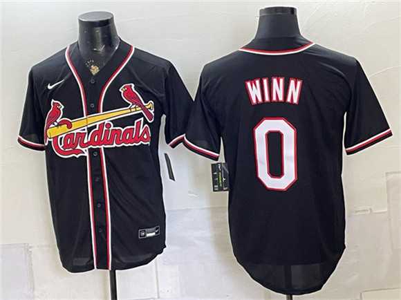 Mens St. Louis Cardinals #0 Masyn Winn 2026 Fashion Replica Black Out Stitched Jersey