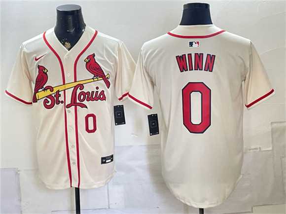 Mens St. Louis Cardinals #0 Masyn Winn Cream Limited Stitched Jersey
