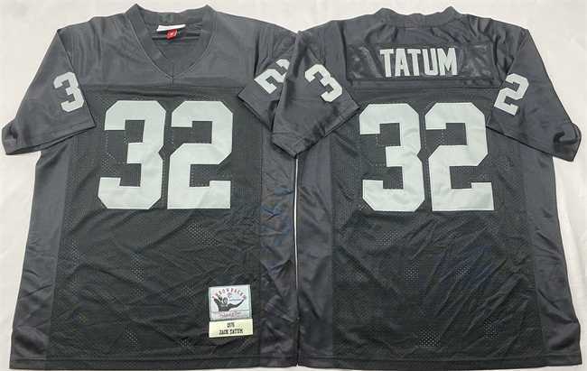 Mens Las Vegas Raiders #32 Jack Tatum Black Throwback Stitched Football Jersey