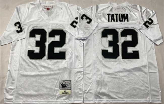 Mens Las Vegas Raiders #32 Jack Tatum White Throwback Stitched Football Jersey