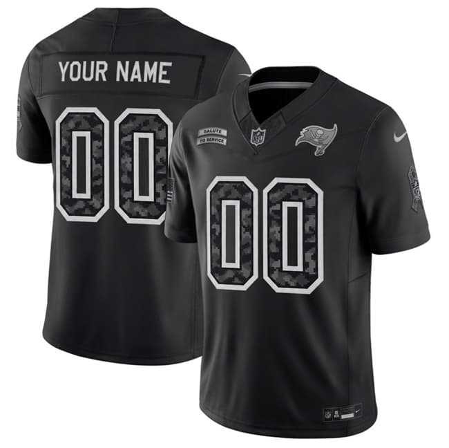 Mens Tampa Bay Buccaneers Active Player Custom Black F.U.S.E. 2026 Salute to Service Limited Football Stitched Jersey->->Custom Jersey