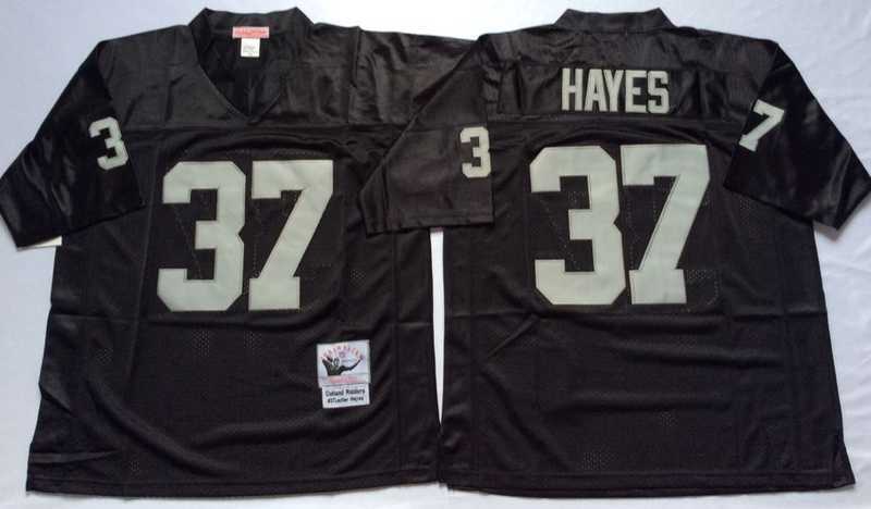 Mens Raiders #37 Lester Hayes Black Throwback Stitched Football Jersey