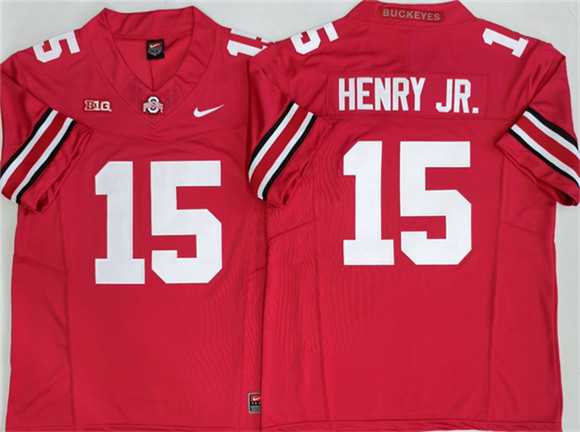 Mens Ohio State Buckeyes #15 Chris Henry Jr Red 2025 F.U.S.E. Limited Stitched Jersey