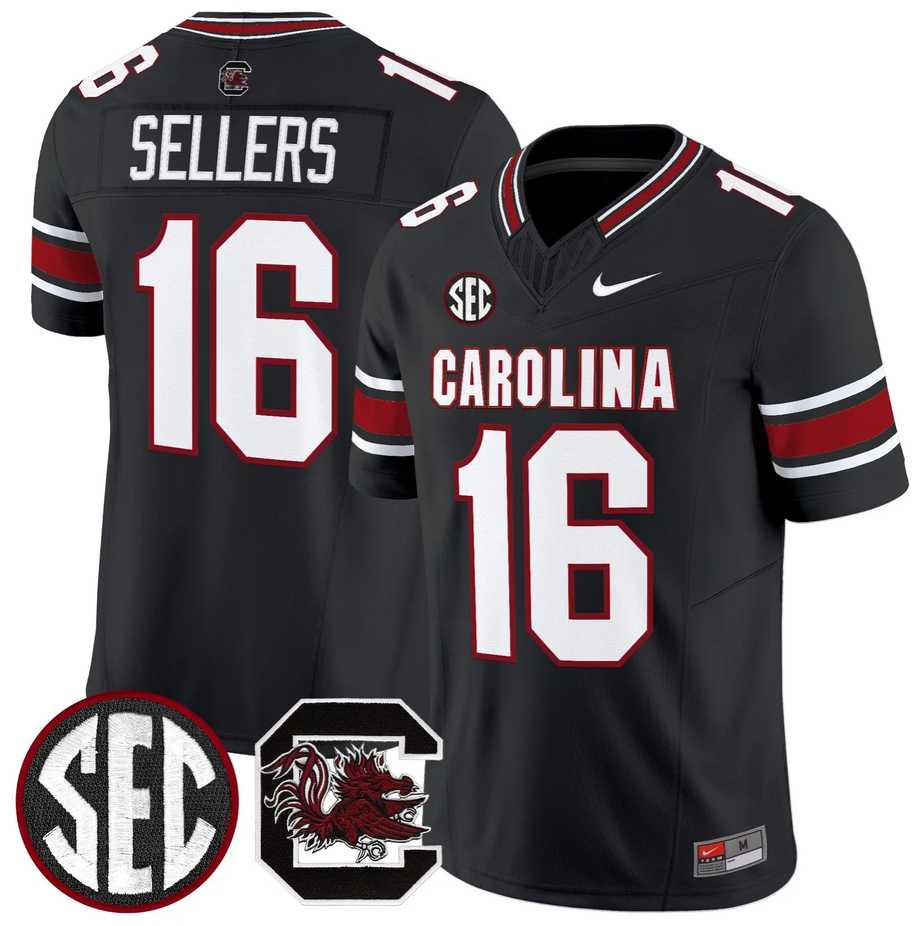 Mens South Carolina Fighting Gamecocks #16 LaNorris Sellers Black 2026 F.U.S.E. Stitched Nike Jersey Dzhi