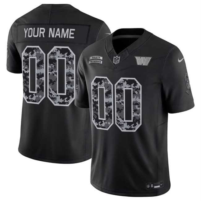 Mens Washington Commanders Active Player Custom Black F.U.S.E. 2026 Salute to Service Limited Football Stitched Jersey