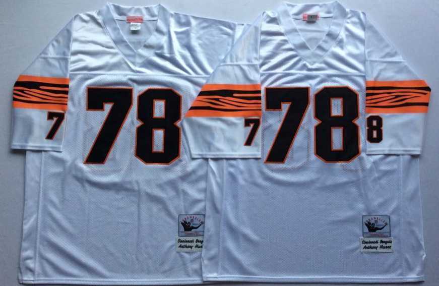 Mens Cincinnati Bengals #78 Anthony Munoz White Throwback Stitched Football Jersey