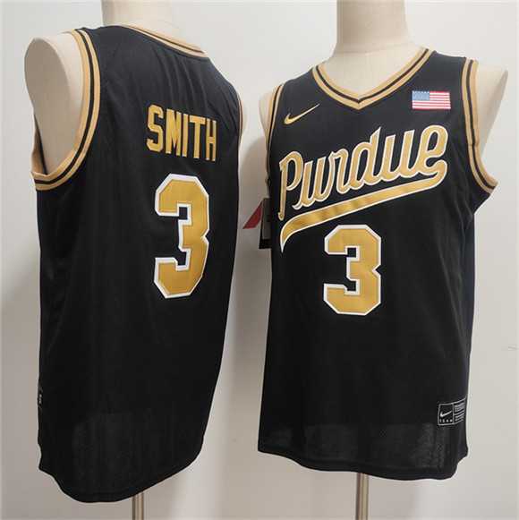 Mens Purdue Boilermakers #3 Braden Smith Black 2026 Vapor Limited Stitched Jersey
