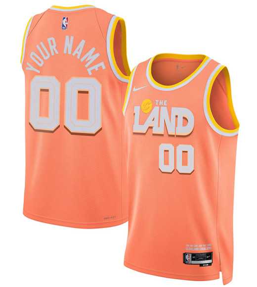 Mens Cleveland Cavaliers Active Player Custom Orange 2025-26 City Edition Swingman Stitched Jersey