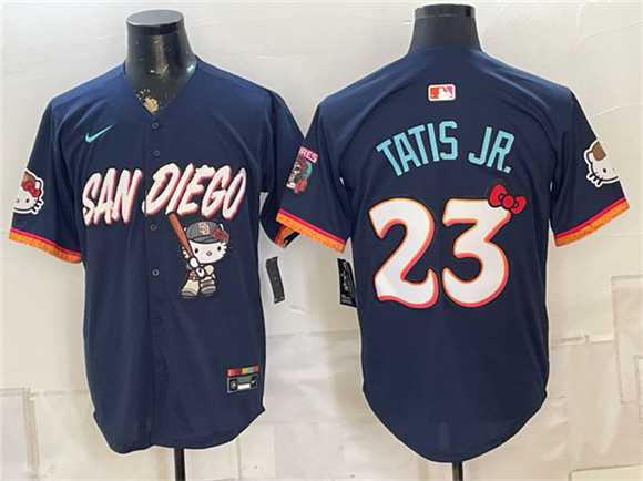 Mens San Diego Padres X Hello Kitty #23 Fernando Tatis Jr. Obsidian 2026 City Connect Stadium Stitched Jersey