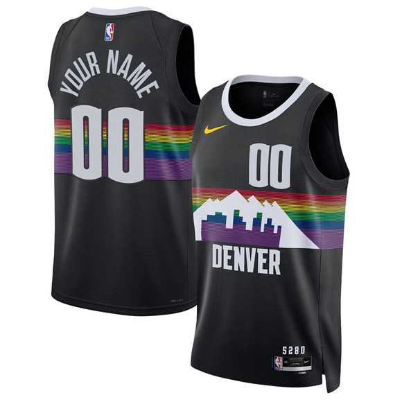 Mens Denver Nuggets Active Player Custom Black 2025-26 City Edition Stitched Basketball Jersey