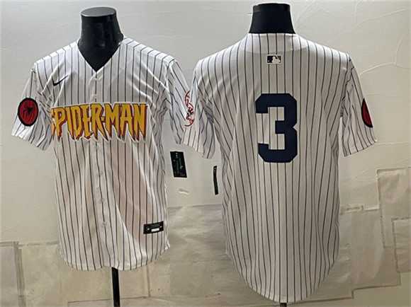Mens New York Yankees X Spider-Man #3 Babe Ruth White Limited Stitched Jersey Dzhi