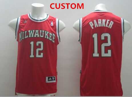 Mens Milwaukee bucks Custom revolution 30 swingman red jersey