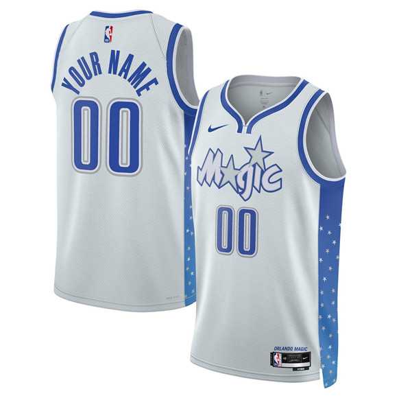 Mens Orlando Magic Active Player Custom Silver 2025-26 City Edition Stitched Basketball Jersey
