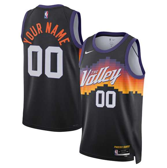 Mens Phoenix Suns Active Player Custom Black 2025-26 City Edition Stitched Basketball Jersey