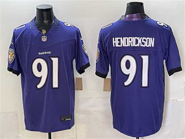 Mens Baltimore Ravens #91 Trey Hendrickson Purple 2026 F.U.S.E. Vapor Limited Stitched Jersey->baltimore ravens->NFL Jersey