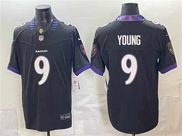 Mens Baltimore Ravens #9 Zion Young Black 2026 F.U.S.E. Vapor Stitched Limited Jersey->baltimore ravens->NFL Jersey