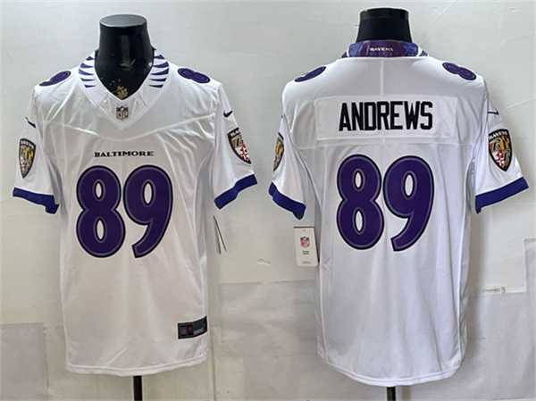 Mens Baltimore Ravens #89 Mark Andrews White 2026 F.U.S.E. Vapor Limited Stitched Jersey->baltimore ravens->NFL Jersey