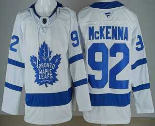 Mens Toronto Maple Leafs #92 Gavin McKenna White Stitched Jersey