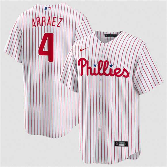 Mens Philadelphia Phillies #4 Luis Arraez White 2026 Cool Base Stitched Jersey Dzhi