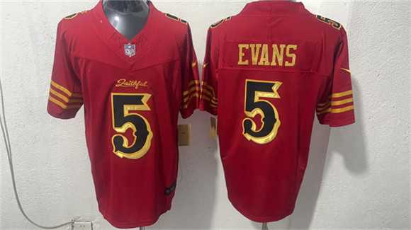 Mens San Francisco 49ers #5 Mike Evans Red Gold 2026 F.U.S.E. Rivalries Vapor Limited Stitched Jersey->san francisco 49ers->NFL Jersey